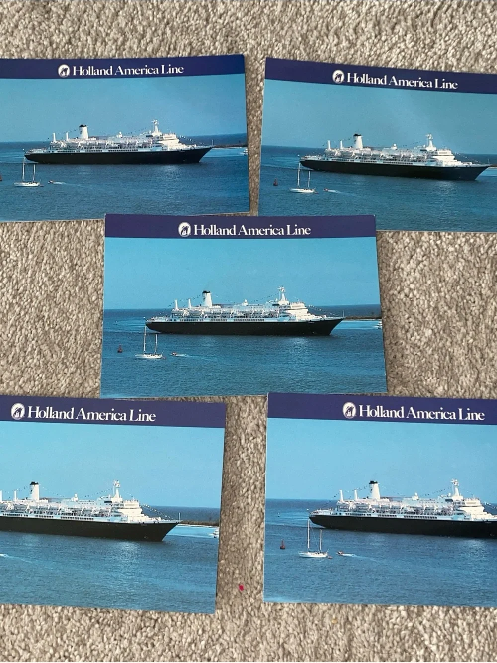Holland America Line MS Nieuw Amsterdam Noordam Cruise Ship Postcard Lot 5‎ VTG